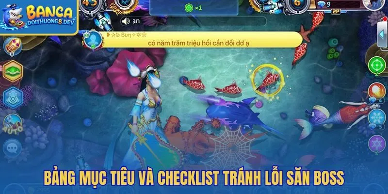 Checklist canh Boss gọn với góc bắn tốc độ mục tiêu phụ