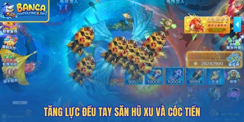 Nhịp tăng lực đều tay cho hũ xu vào giữa màn